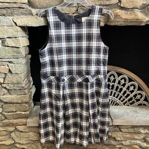 Lands End Girls School Uniform Jumper, Classic Navy/White Plaid, NWT